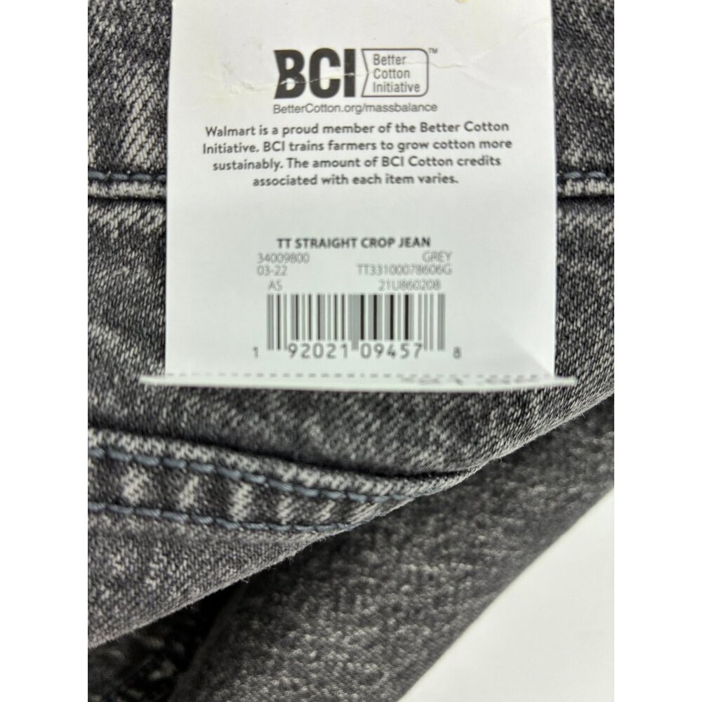 Time and Tru Womens Size 12 Gray Straight Crop Jeans Casual Stretch Denim - Picture 5 of 6